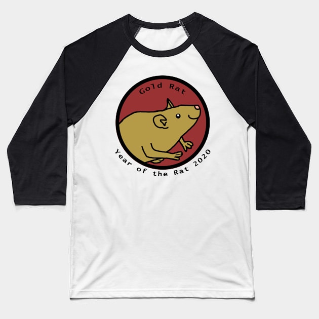 Born Year of the Gold Rat 2020 Baseball T-Shirt by ellenhenryart